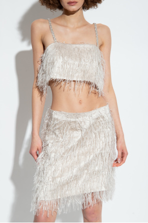 Munthe ‘Liquorice’ top with glittering fringes