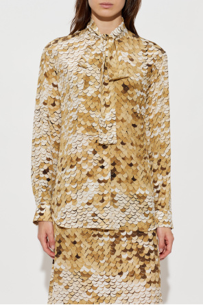 Moschino Silk shirt with decorative tie at the neckline