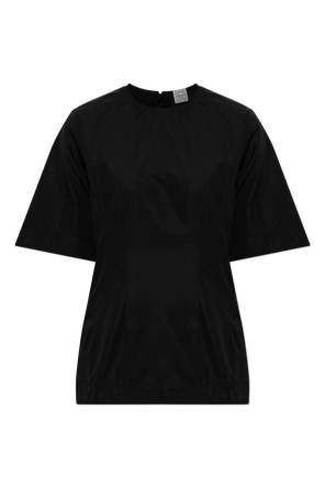 Cotton top with round neckline