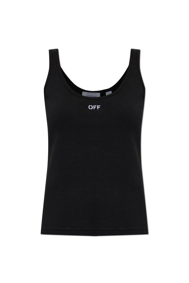 Ribbed top with embroidered logo od Off-White