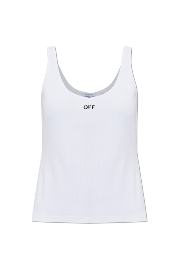 Ribbed top with embroidered logo od Off-White