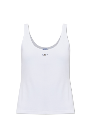 Geripptes Top mit gesticktem Logo