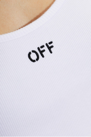 Off-White Ribbed top with embroidered logo