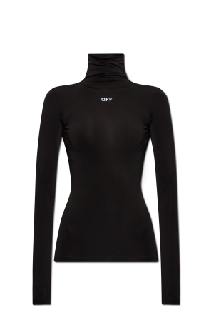 Fitted top with stand-up collar