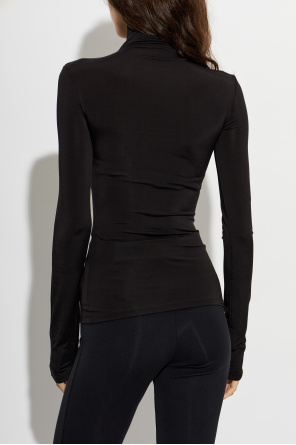 Off-White Fitted top with a stand-up collar