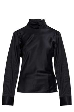 Top with a stand-up collar