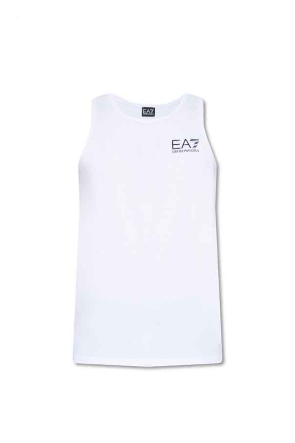 Armani EA7 Core ID Poloshirt met logo en lange mouwen in zwart Sleeveless T-shirt