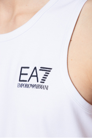 Armani EA7 Core ID Poloshirt met logo en lange mouwen in zwart Sleeveless T-shirt