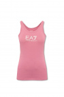 EA7 Emporio Armani Emporio Armani Czarna koszula z krótkim rękawem i logo na piersi i na plecach