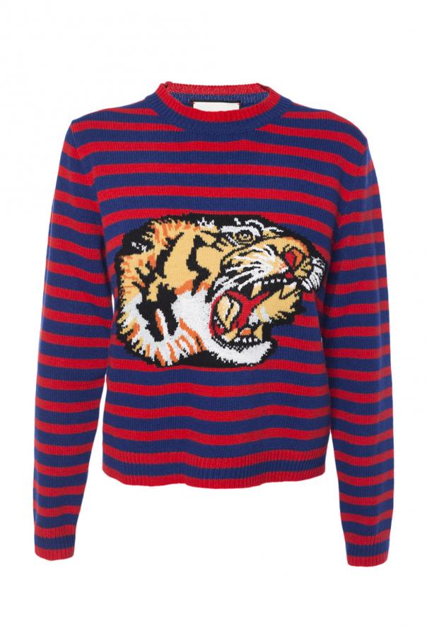 gucci tiger striped sweater