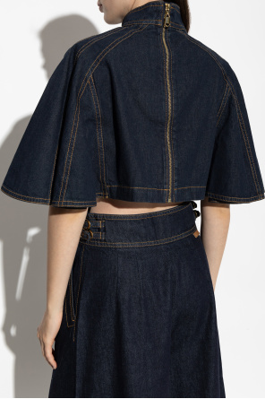 Zimmermann Denim top with stand-up collar
