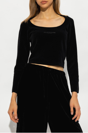 T by Alexander Wang Velvet top with logo