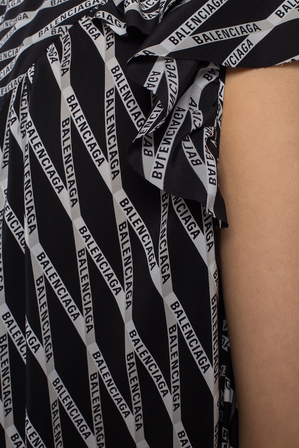 balenciaga logo print dress