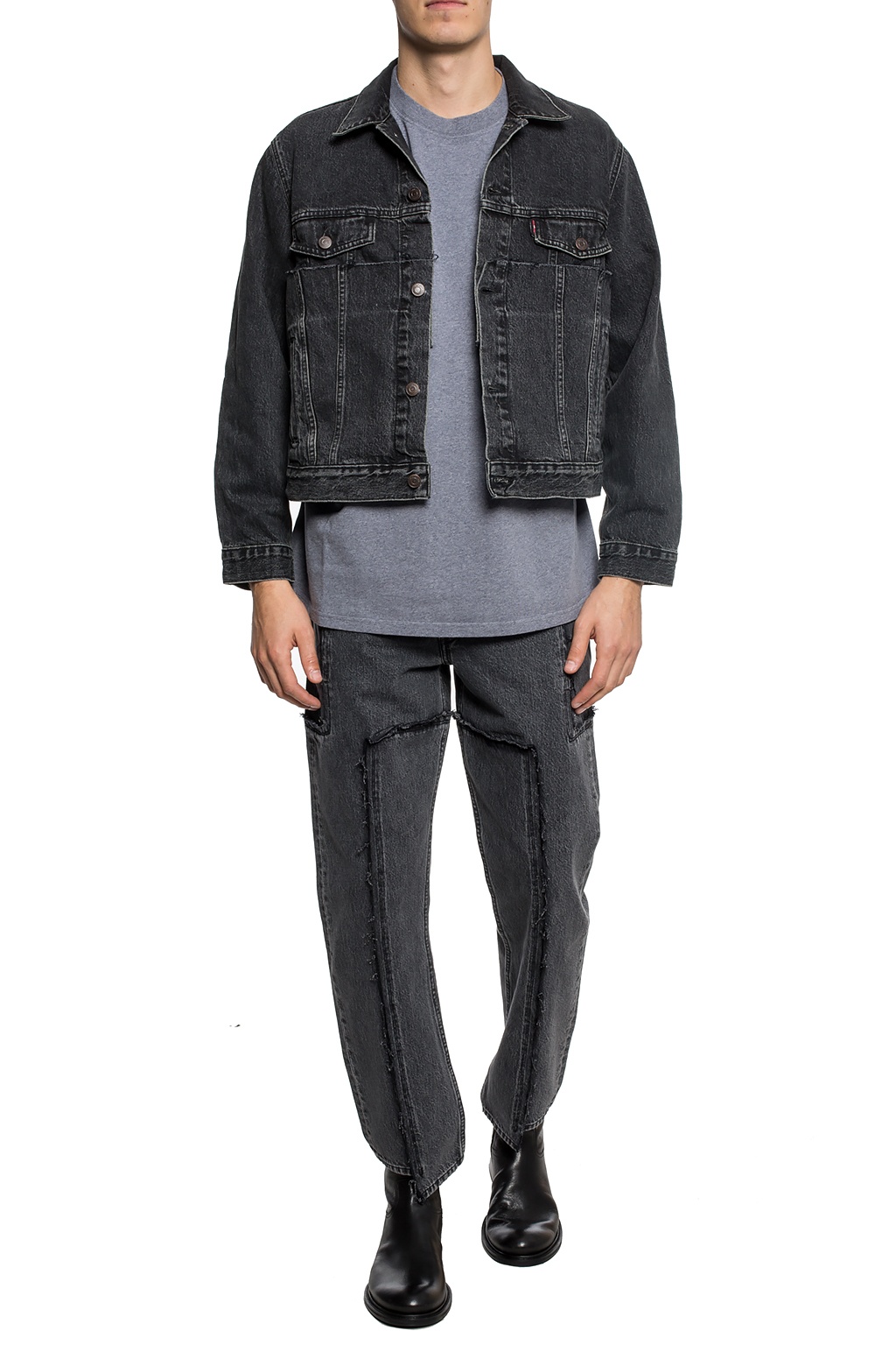 amiri shearling denim jacket