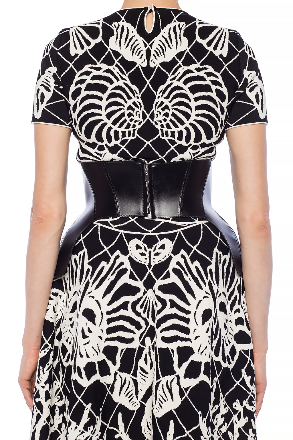 knotted-bow leather corset top, Alexander McQueen