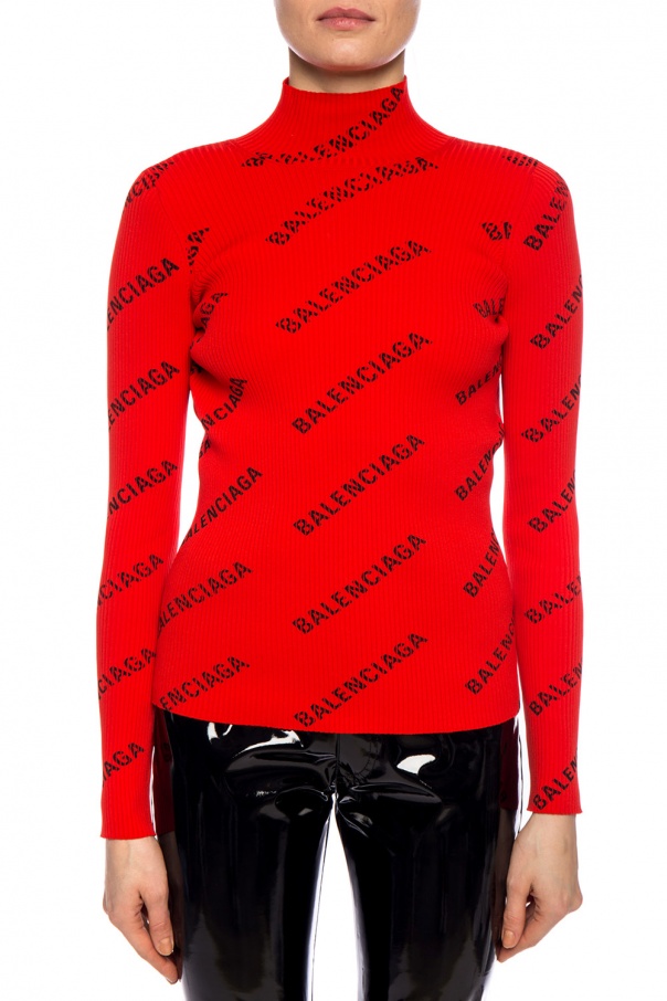 Red Cut-out turtleneck sweater Balenciaga - Vitkac HK
