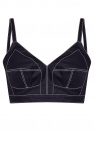 Alexander McQueen NAVY BLUE Sleeveless crop top