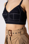Alexander McQueen NAVY BLUE Sleeveless crop top
