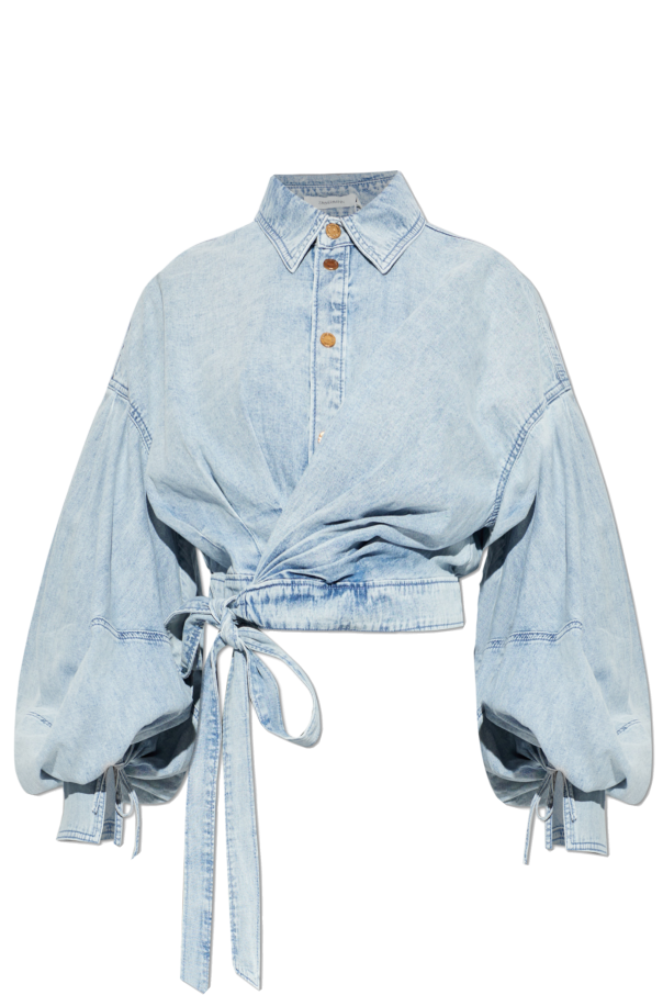Denim shirt with decorative tie detailing od Zimmermann