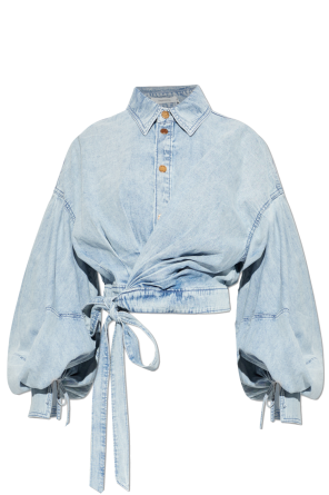 Denim shirt with decorative tie detailing