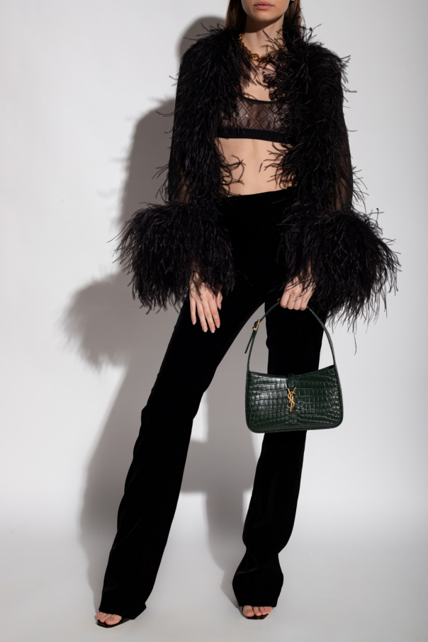 Saint Laurent Top with ostrich feathers