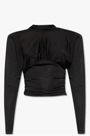 Saint Laurent ruffled-neck silk blouse