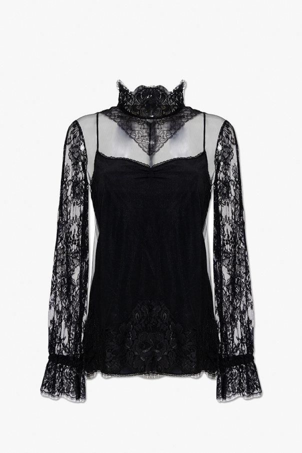 Gucci Two-layered top with lace