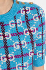 Gucci BLUE Wool sweater with short sleeves