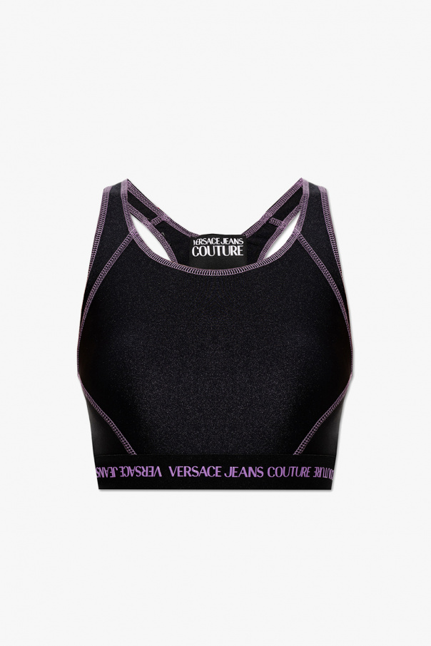 Black Top with logo Versace Jeans Couture - Vitkac GB