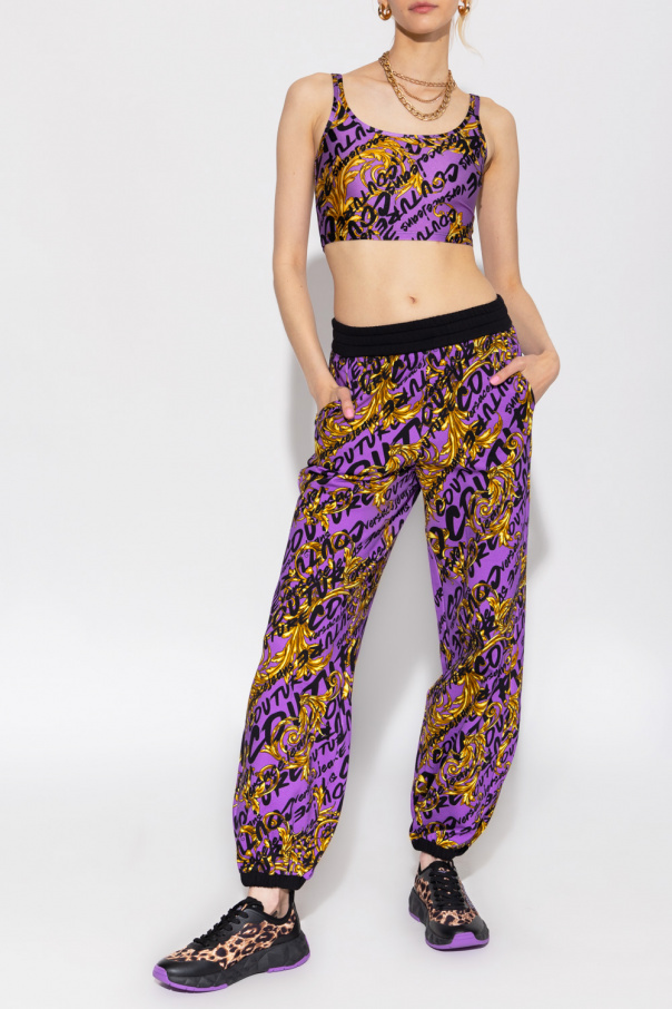 Versace Jeans Couture PINKO logo-print tapered track pants Weiß