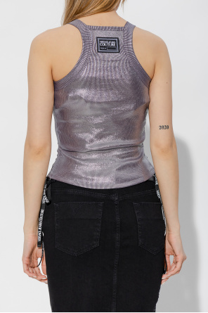 Versace Jeans Couture Glistening ribbed top