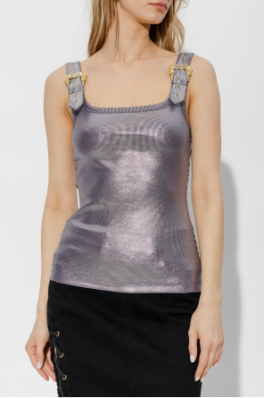 Versace Jeans Couture Glossy ribbed top