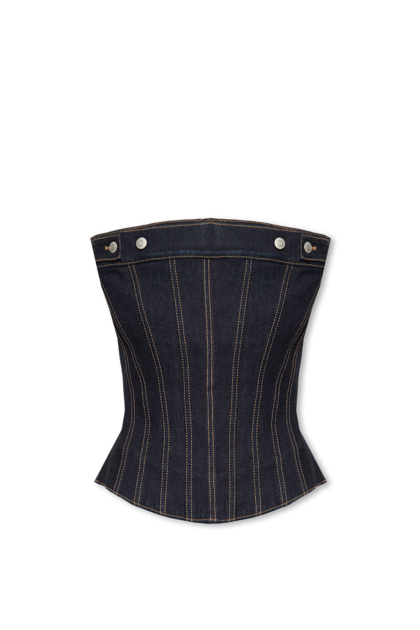 Denim corset od Alexander McQueen