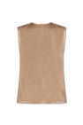 Saint Laurent beige Silk sleeveless top