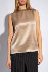 Saint Laurent beige Silk sleeveless top