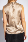 Saint Laurent beige Silk sleeveless top