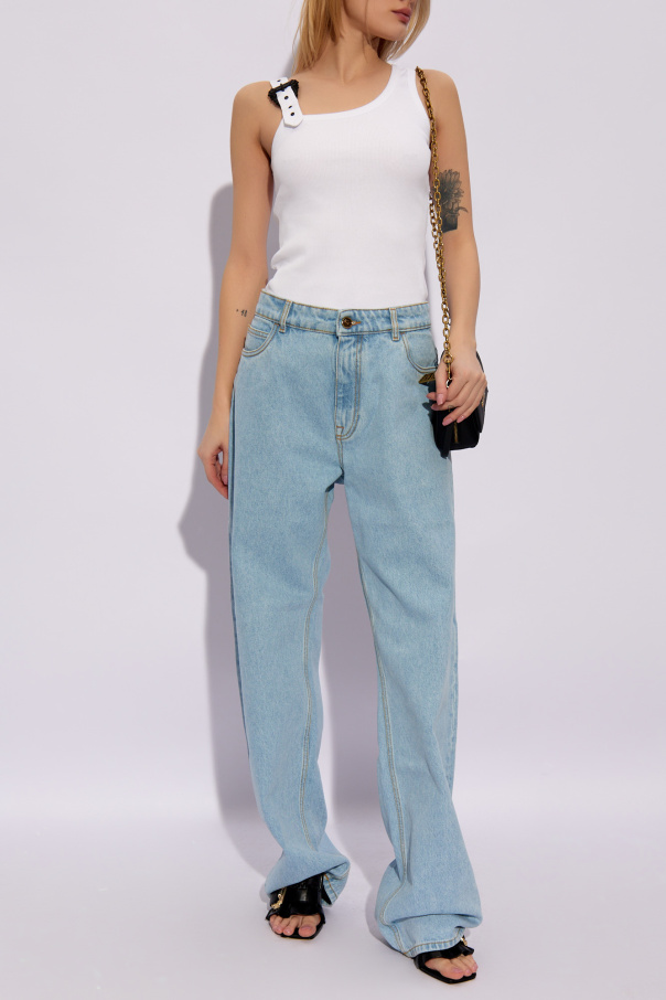 Versace Jeans Couture Prążkowany top na ramiączkach