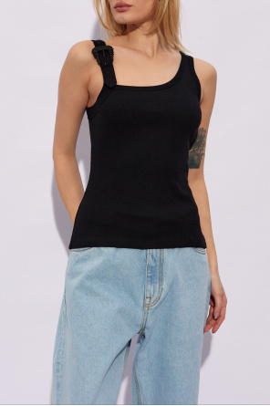 Versace Jeans Couture Prążkowany top na ramiączkach
