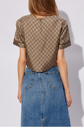 Gucci SHORTS Silk top with monogram