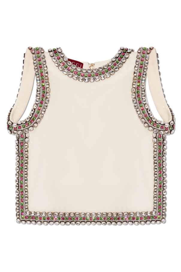 Crystal-embellished top od cardigan Gucci