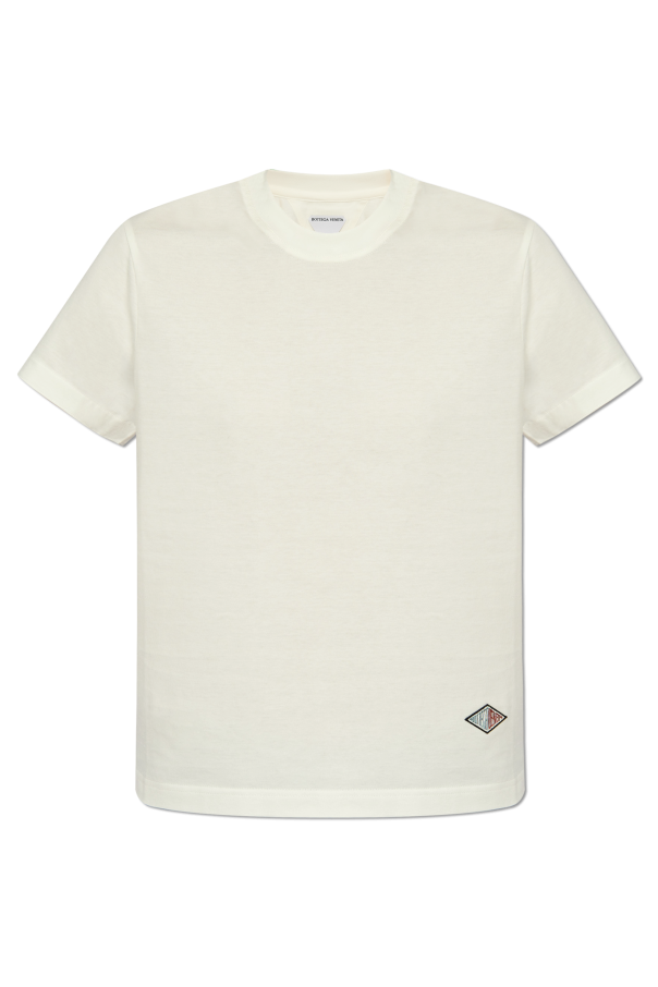 Bottega Veneta T-shirt z naszywką z logo