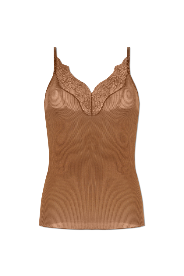 Saint Laurent Jedwabny top bez rękawów