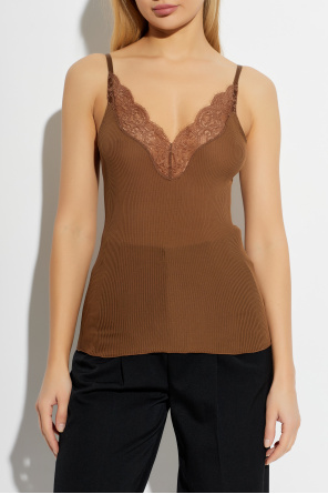 Saint Laurent Jedwabny top bez rękawów