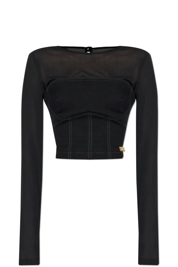 Top with an application in the shape of a logo od Versace Jeans Couture