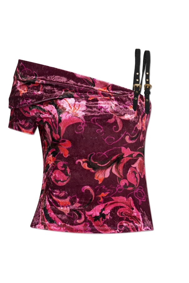 Velvet off-the-shoulder top od Versace Jeans Couture