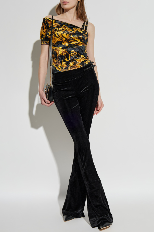 Versace Jeans Couture Velvet off-shoulder top
