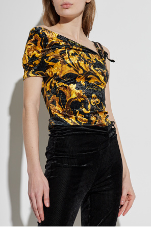 Versace Jeans Couture Velvet off-shoulder top