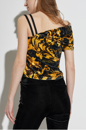 Versace Jeans Couture Velvet off-shoulder top
