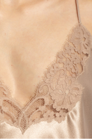 Saint Laurent Silk top with lace trim