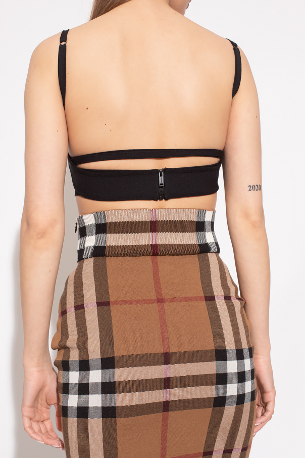 IetpShops Australia - Burberry houndstooth pussy-bow blouse - Crop top  Burberry